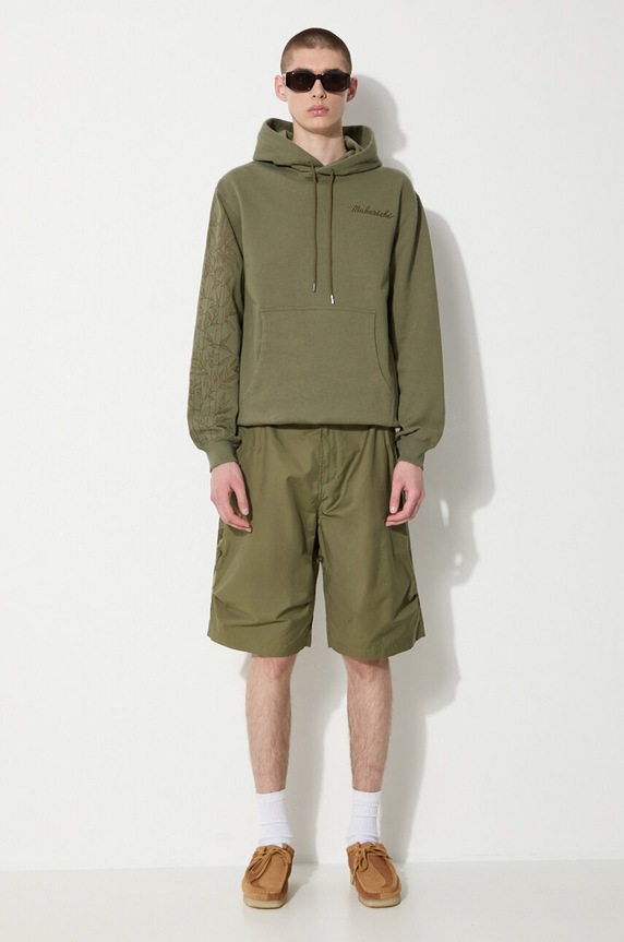 Maharishi hanorac de bumbac Dragon Bamboo Hooded Sweat 5075.OLIVE verde SS24