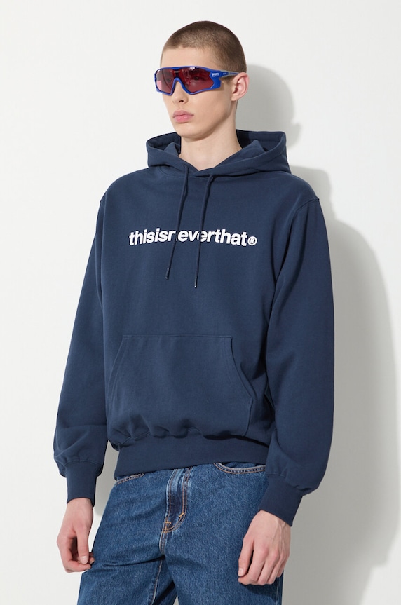 Bavlněná mikina thisisneverthat T-logo LT Hoodie námořnická modř TN240TSWHO01