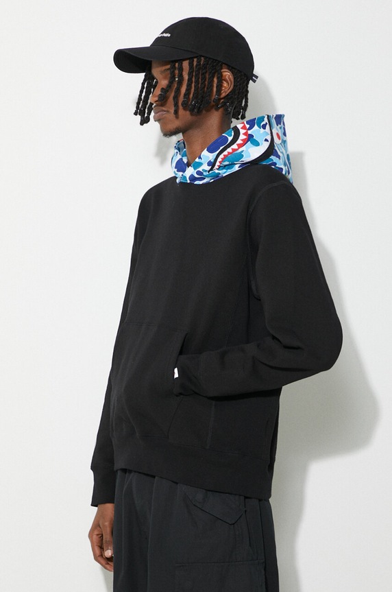 A Bathing Ape hanorac de bumbac Abc Camo Shark Pullover Hoodie negru 1J80114006