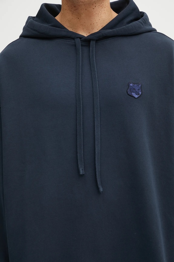 Maison Kitsuné cotton sweatshirt Bold Fox Head Patch Oversize Hoodie navy LM00705KM0001