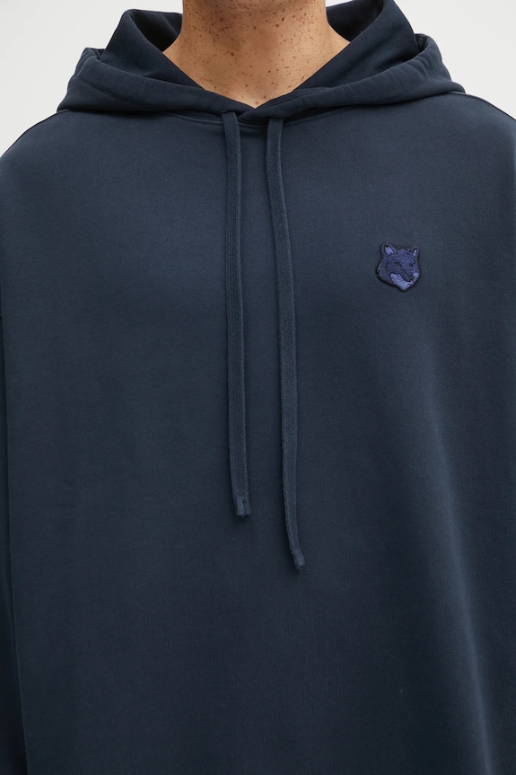 Maison Kitsuné cotton sweatshirt Bold Fox Head Patch Oversize Hoodie navy LM00705KM0001
