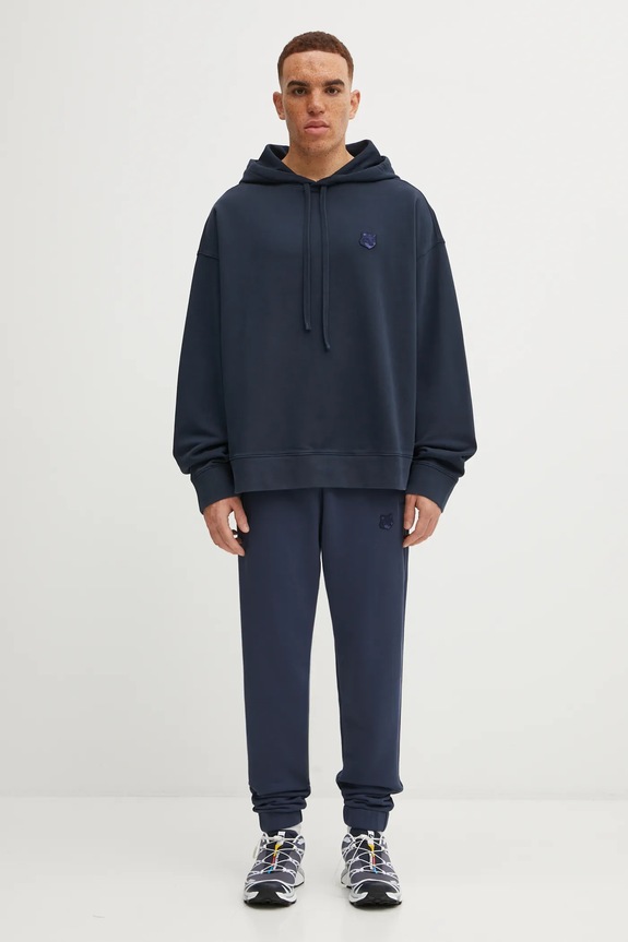 Maison Kitsuné cotton sweatshirt Bold Fox Head Patch Oversize Hoodie LM00705KM0001 navy