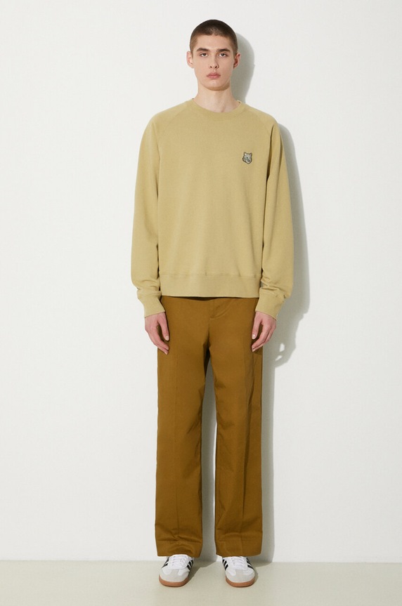Maison Kitsuné cotton sweatshirt Bold Fox Head Patch Oversize Sweatshirt MM00304KM0001 beige AA00