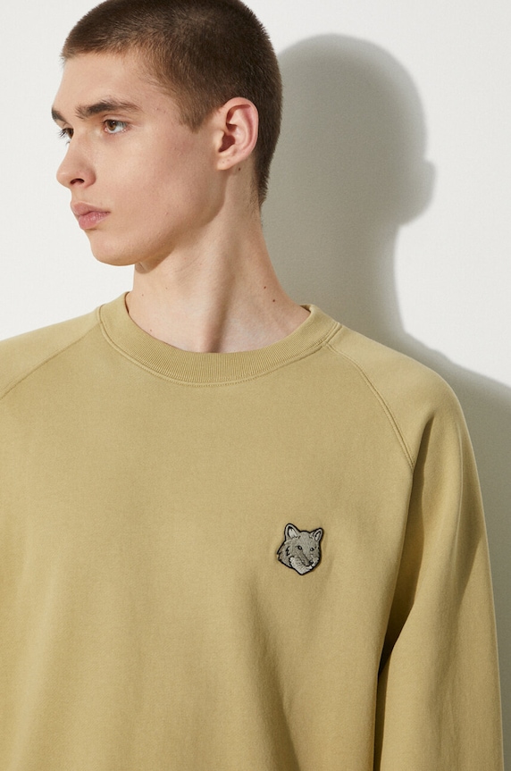 Maison Kitsuné cotton sweatshirt Bold Fox Head Patch Oversize Sweatshirt MM00304KM0001 beige