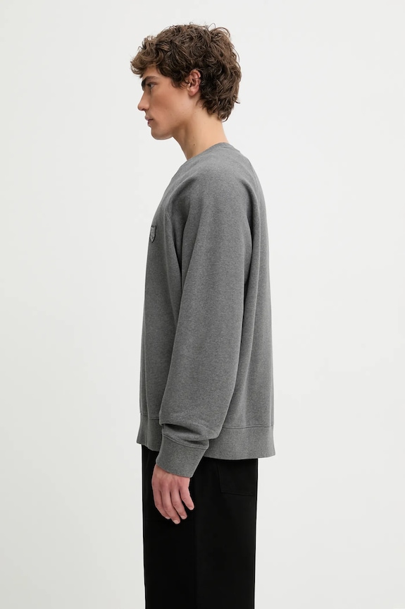 Maison Kitsuné bluza bawełniana Bold Fox Head Patch Oversize Sweatshirt MM00304KM0001 szary AA00