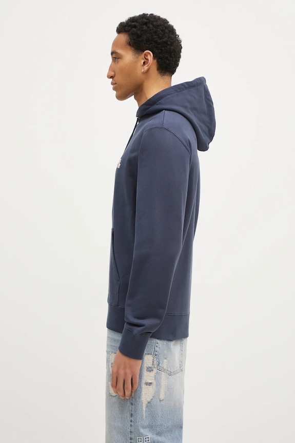 Хлопковая кофта Maison Kitsuné Chillax Patch Regular Hoodie LM00706KM0001 тёмно-синий AW24