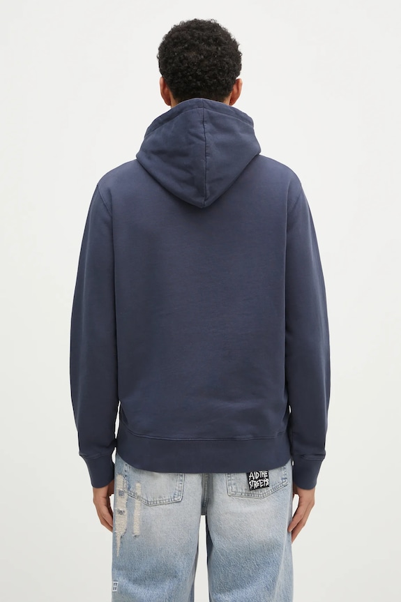 Одежда Хлопковая кофта Maison Kitsuné Chillax Patch Regular Hoodie LM00706KM0001 тёмно-синий