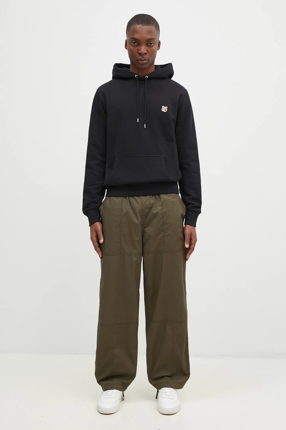 Памучен суичър Maison Kitsuné Fox Head Patch Regular Hoodie LM00702KM0001 черен
