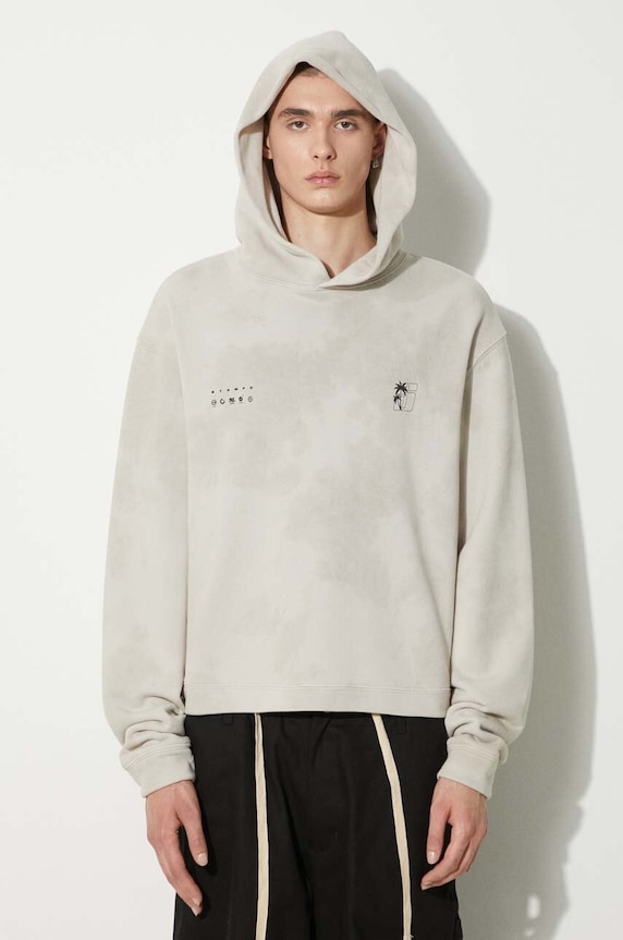 STAMPD cotton sweatshirt Transit Tie Dye cotton beige SLA.M3333HD.STD