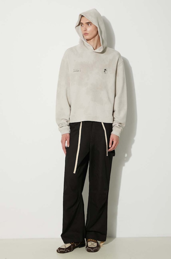 STAMPD cotton sweatshirt Transit Tie Dye SLA.M3333HD.STD beige SS24