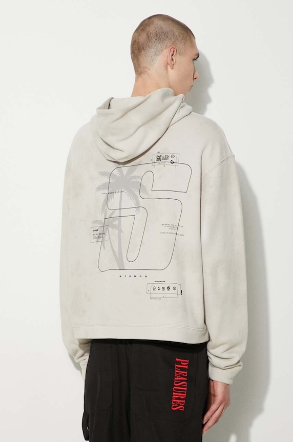 Clothing STAMPD cotton sweatshirt Transit Tie Dye SLA.M3333HD.STD beige