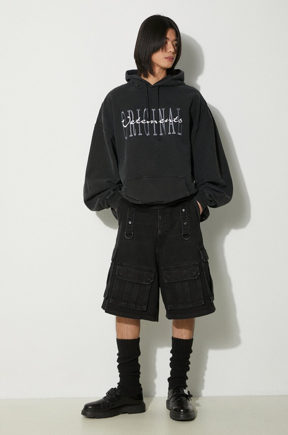 VETEMENTS felpa Original Logo Hoodie UE64HD210B nero SS24