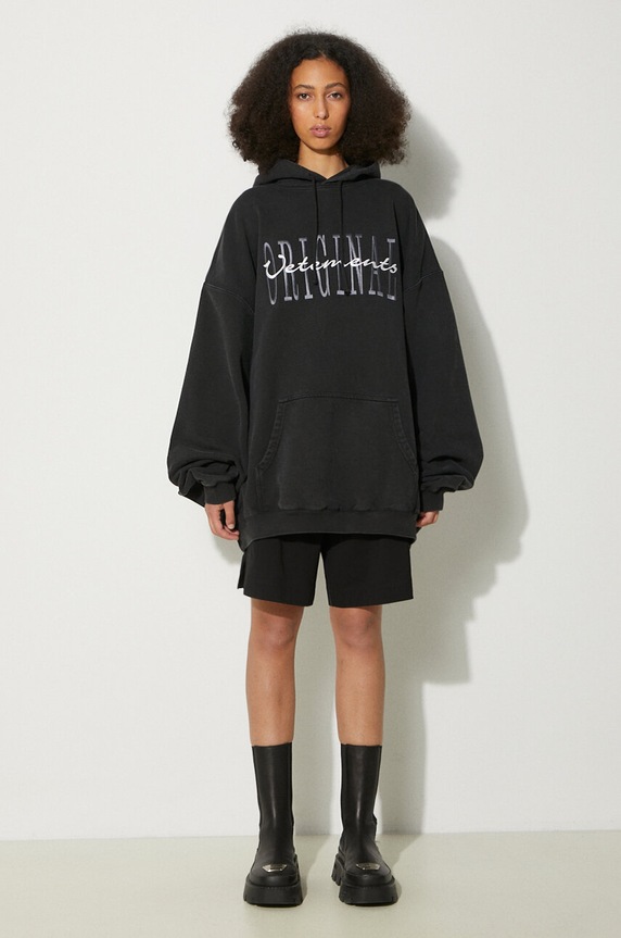 Abbigliamento VETEMENTS felpa Original Logo Hoodie UE64HD210B nero