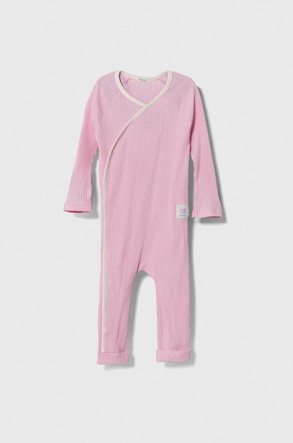 United Colors of Benetton pajacyk niemowlęcy bawełniany Produkt niemowlęcy różowy 3FMG0T01H.W.Seasonal