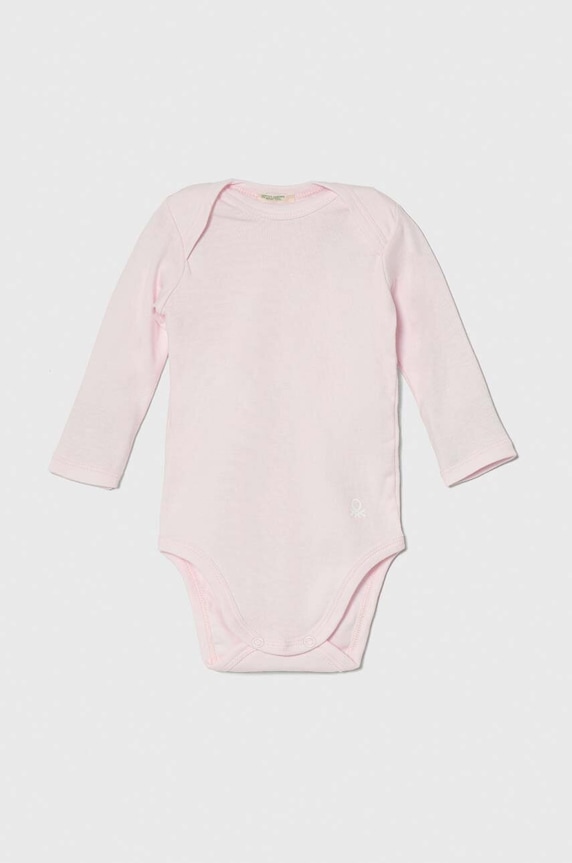 United Colors of Benetton body din bumbac pentru bebelusi 3GI70B089.W.Repropose roz SS24