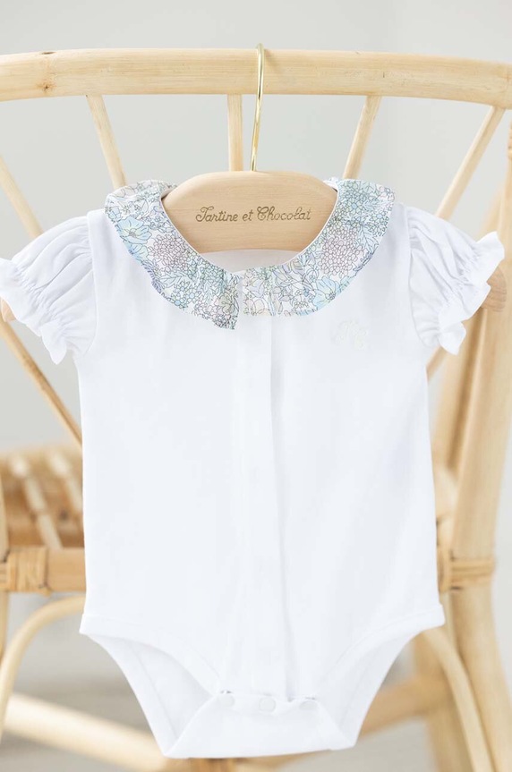 Tartine et Chocolat body di cotone neonato/a bianco TY11000.49.74