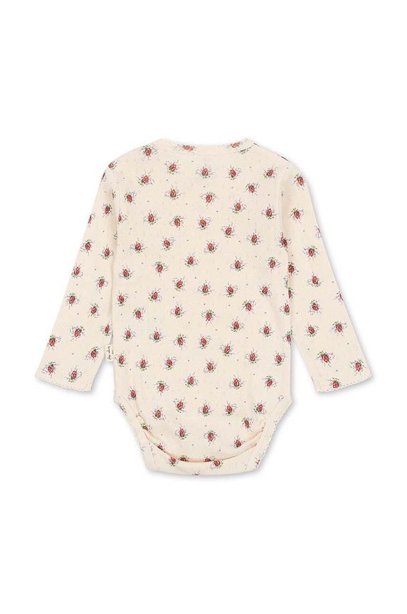 Konges Sløjd body din bumbac pentru bebelusi KS100397 bej SS24