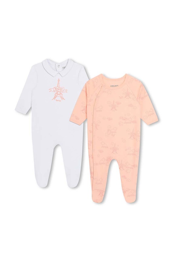 Kenzo Kids śpioszki bawełniane niemowlęce 2-pack 2-pack różowy K60074.
