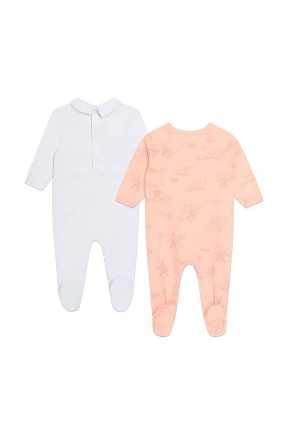 Kenzo Kids śpioszki bawełniane niemowlęce 2-pack K60074. różowy SS24
