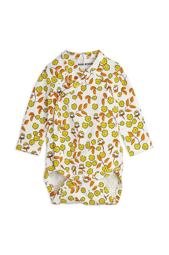 Mini Rodini body niemowlęce Flowers Produkt niemowlęcy żółty 2424010100