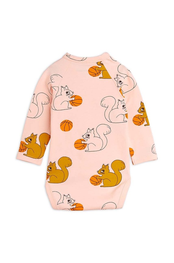 Mini Rodini body bebe Squirrels 2424010528 roz SS24