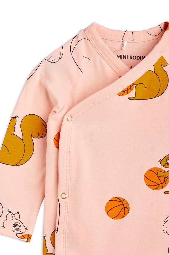 Băieți Mini Rodini body bebe Squirrels 2424010528 roz