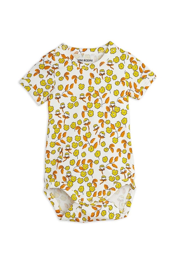 Mini Rodini body niemowlęce Flowers Produkt niemowlęcy żółty 2424010900