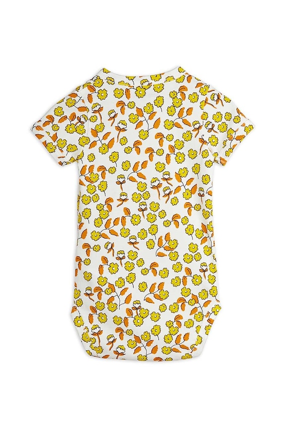 Mini Rodini body niemowlęce Flowers 2424010900 żółty SS24