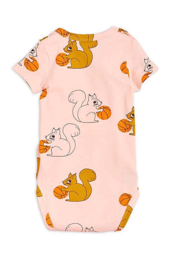 Mini Rodini body bebe Squirrels 2424011128 roz SS24