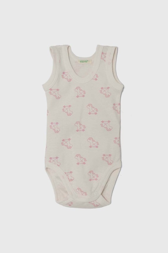 Dječaci Pamučni bodi za bebe United Colors of Benetton 2-pack 3GI70B00M.W.Seasonal roza
