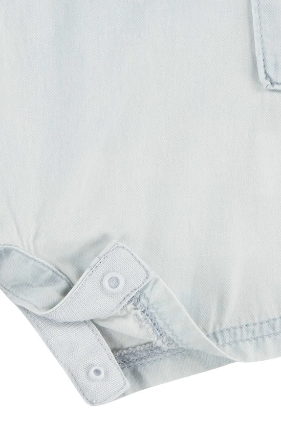 Dětské bavlněné dupačky Levi's LVB DENIM ROMPER & BUCKET HAT modrá 6EK229