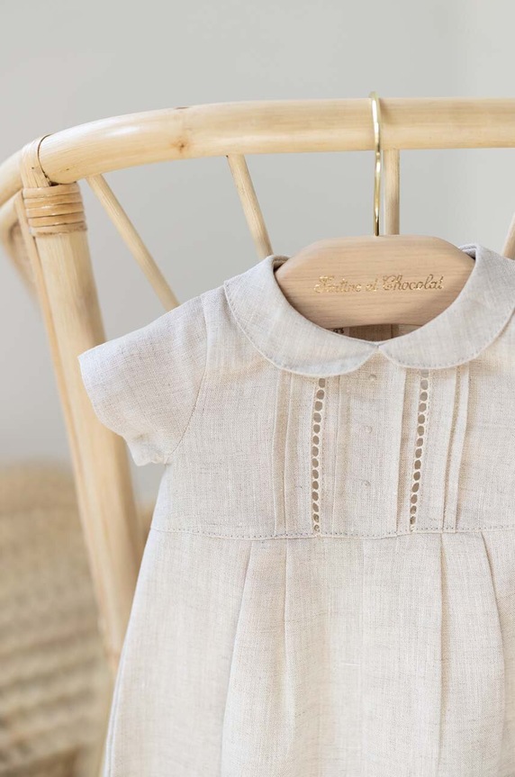 Tartine et Chocolat rampers in lino per bambini TY33140.49.74 beige