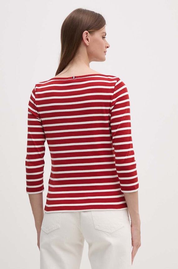 Ρούχα Tommy Hilfiger Μακρυμάνικο γυναικείο βαμβακερό WW0WW40589 κόκκινο
