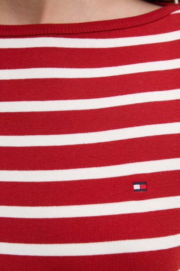 Tommy Hilfiger Μακρυμάνικο γυναικείο βαμβακερό WW0WW40589 κόκκινο