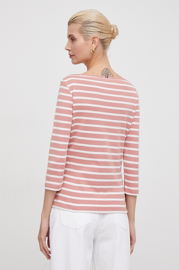 Odzież Tommy Hilfiger longsleeve damski bawełniany WW0WW40589 różowy