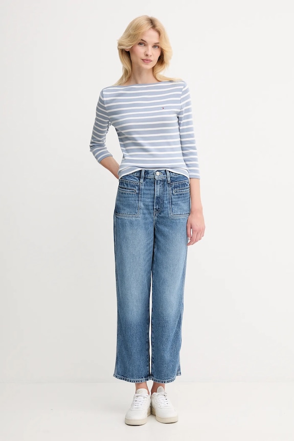 Tommy Hilfiger μακρυμάνικο γυναικείο βαμβακερό WW0WW40589 μπλε AA00