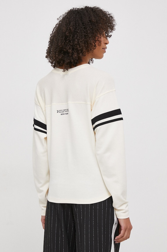 Oblečení Tričko s dlouhým rukávem Tommy Hilfiger WW0WW40594 béžová