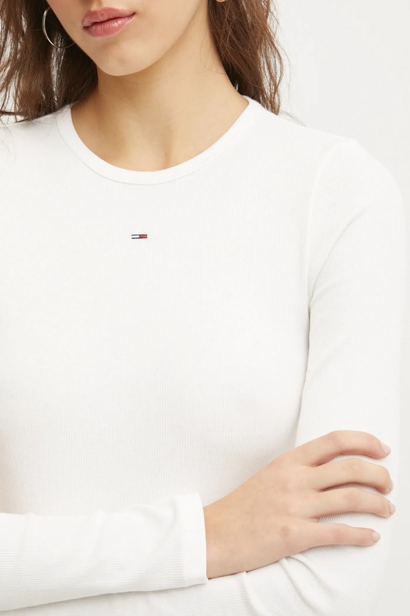 Tričko s dlouhým rukávem Tommy Jeans DW0DW17387 bílá