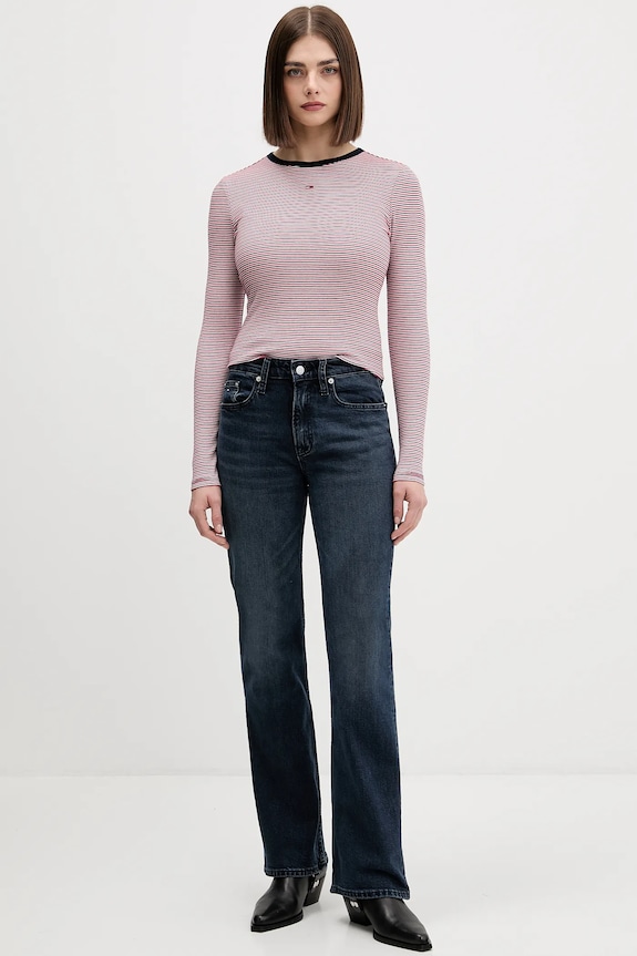 Tričko s dlhým rukávom Tommy Jeans DW0DW17387 tmavomodrá SS26