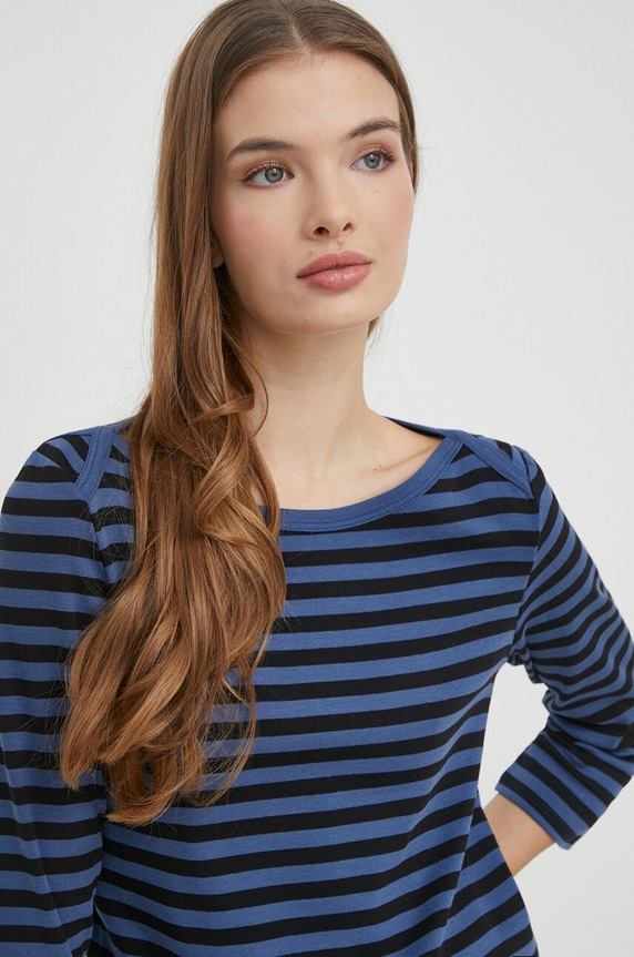 United Colors of Benetton longsleeve bawełniany czarny 3OA6E16A1