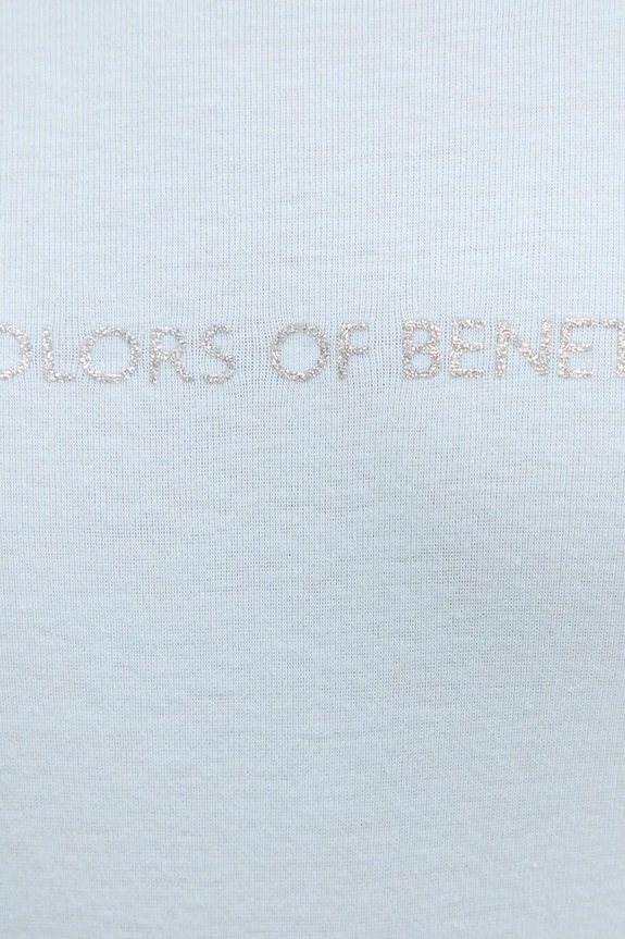 Bavlněné tričko s dlouhým rukávem United Colors of Benetton 3GA2E16G0 modrá