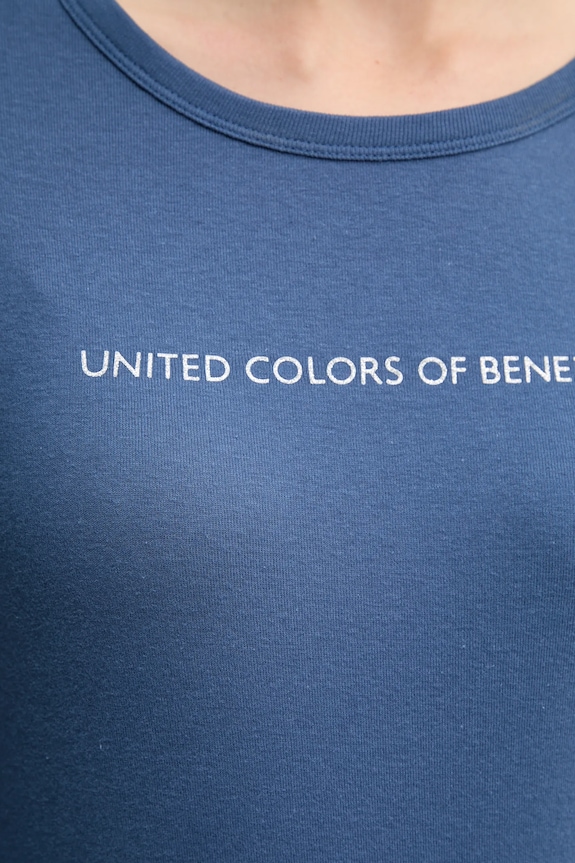 United Colors of Benetton longsleeve bawełniany 3GA2E16G0 niebieski