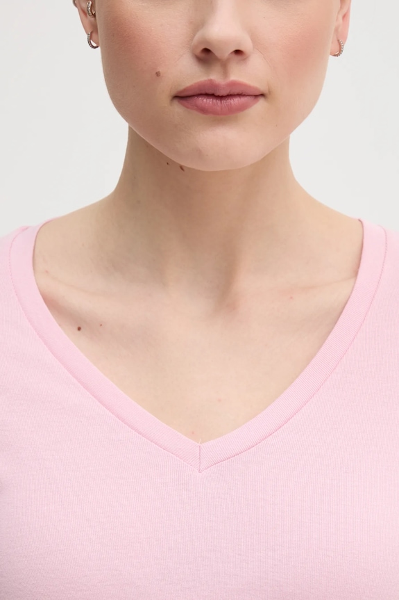 United Colors of Benetton longsleeve din bumbac roz 3GA2E4245