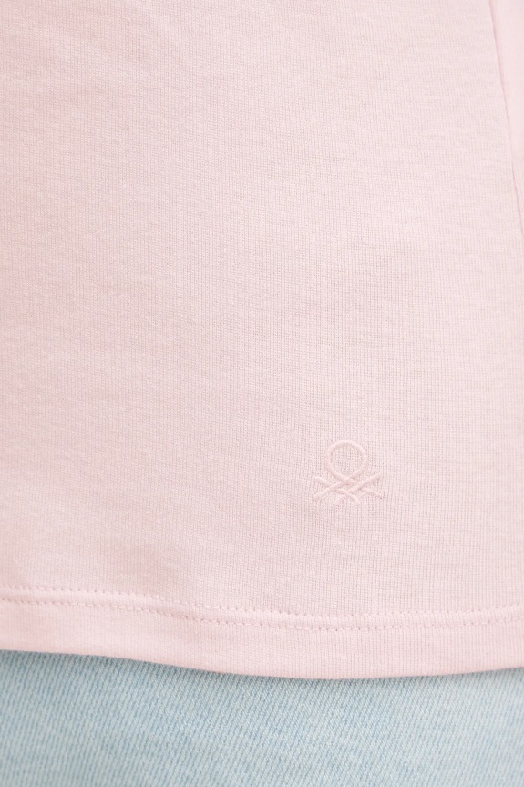 United Colors of Benetton longsleeve bawełniany 3GA2E16A1 różowy