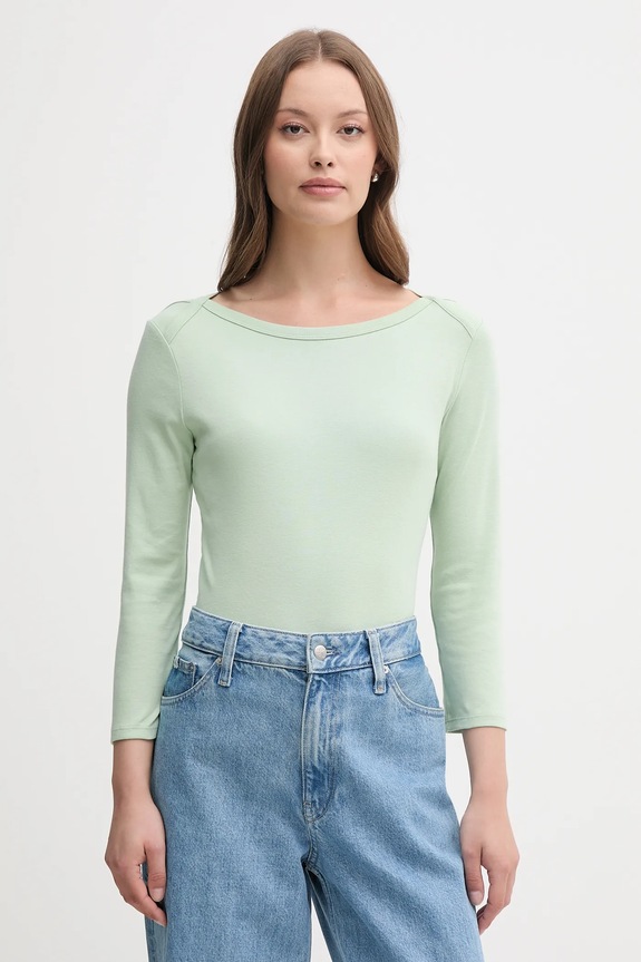 United Colors of Benetton longsleeve bawełniany bawełna zielony 3GA2E16A1
