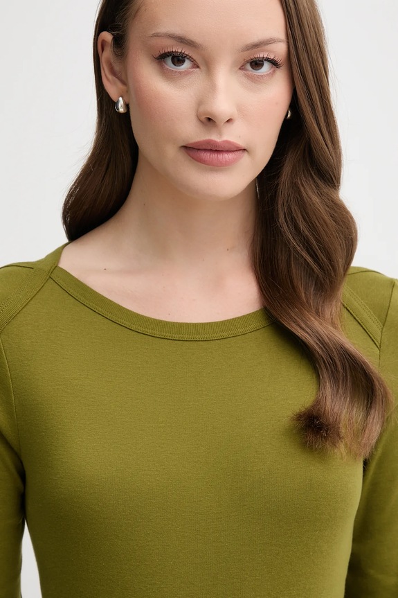 United Colors of Benetton longsleeve bawełniany zielony 3GA2E16A1
