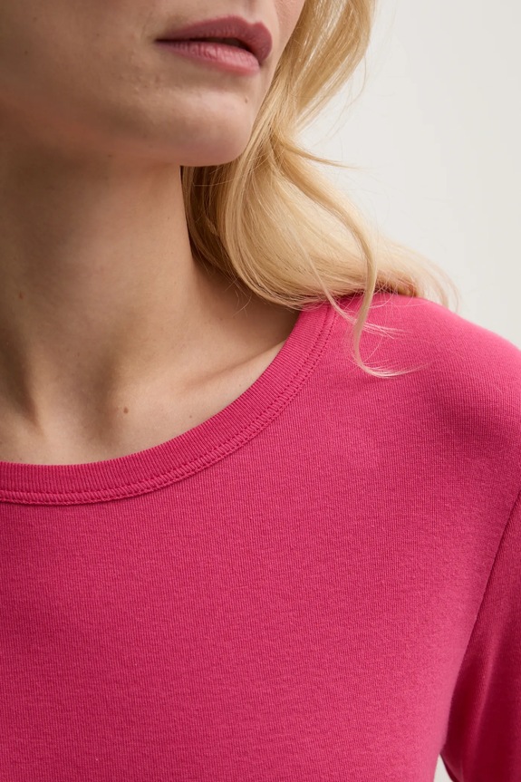 United Colors of Benetton longsleeve bawełniany różowy 3GA2E16F9