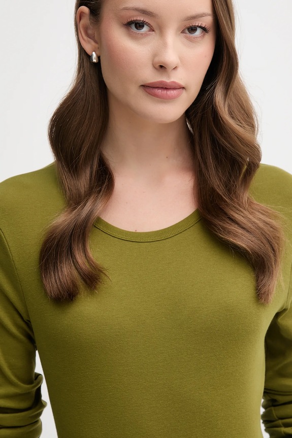 United Colors of Benetton longsleeve bawełniany zielony 3GA2E16F9