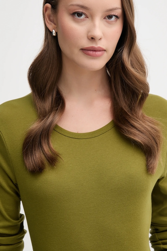 United Colors of Benetton longsleeve bawełniany zielony 3GA2E16F9