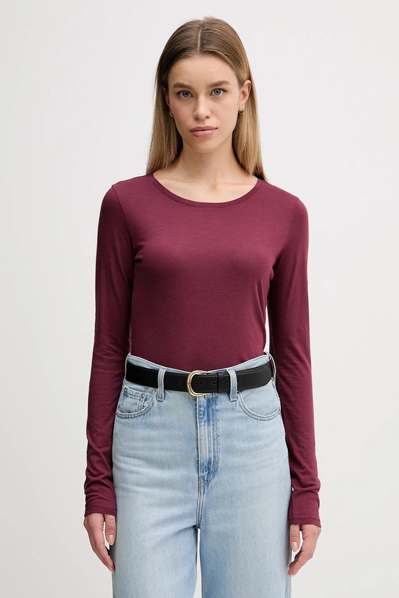 Sisley longsleeve bordowy 3TNHL119S
